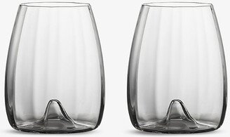 Elegance Optic Crystal Stemless Wine Glasses set of two