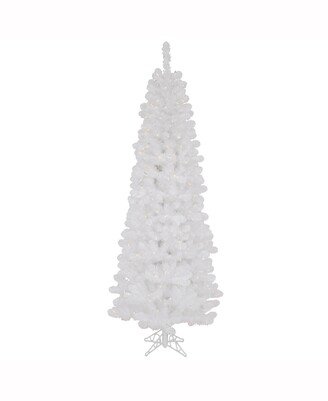 9.5 ft White Salem Pencil Pine Artificial Christmas Tree With 600 Clear Lights