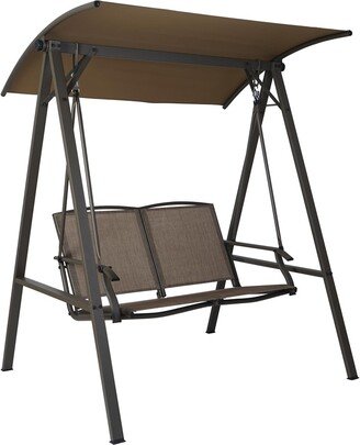 Doris 2 Person Outdoor Patio Swing with Breathable Textilence Seat