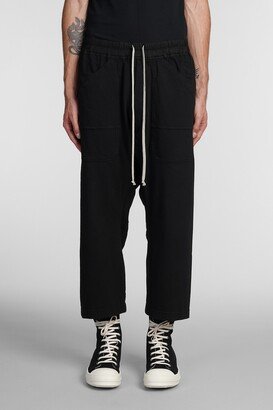 Classic Cargo Crop Pants In Black Cotton