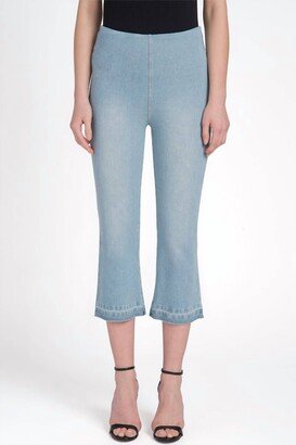 Denim Crop Flare Legging In Mineral Wash