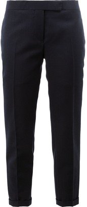 Low-Rise Cropped Wool Trousers