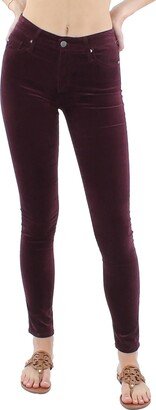 The Farrah Womens Velvet High Rise Skinny Pants