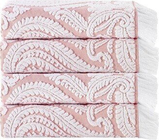 4pc Laina Turkish Cotton Bath Towel Set Pink