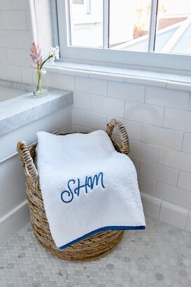 Weezie for Tuckernuck Exclusive Blue Piped Edge Bath Towel