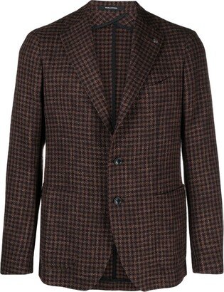 Check-Pattern Cashmere Blazer