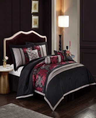 Nanshing Lincoln 7-Piece Comforter Set, Black, California King
