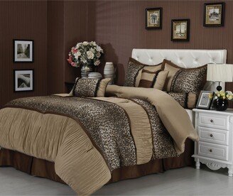 Nanshing Sadie 7-Piece Queen Comforter Set - Brown/taupe