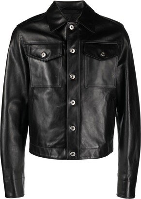 Buttoned Leather Jacket