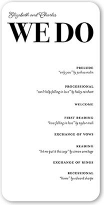 Wedding Program Cards: Vibrant Vows Wedding Program, White, 4X8 Flat Program, Matte, Signature Smooth Cardstock, Rounded