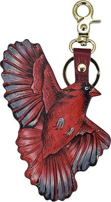 K0038 Painted Leather Bag Charm (Cardinal Family) Bags