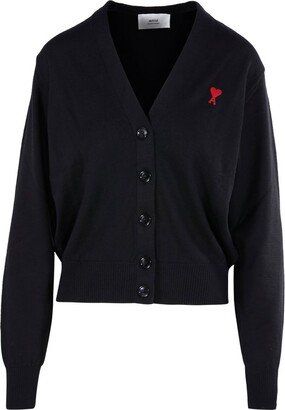 Paris de Coeur Logo Embroidered V-Neck Cardigan