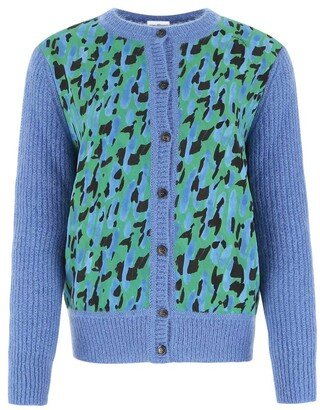 Leopard Printed Panelled Cardigan