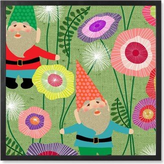 Photo Tiles: Gnomes Harvest Photo Tile, Black, Framed, 8X8, Multicolor