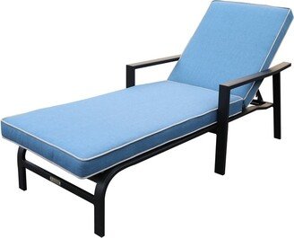 La Jolla Outdoor Aluminum Chaise Lounge with Cushion, Set of 2