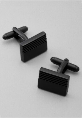 Men's Matte Black Rectangle Cufflinks