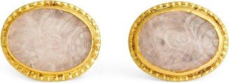 Brooski Gold And Rose Quartz Cufflinks