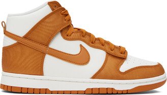 White & Orange Dunk Hi Retro Sneakers