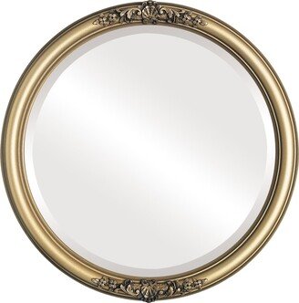 OVALCREST by The OVALCREST Mirror Store Contessa Framed Round Mirror in Desert Gold - Brown/Dark Gold