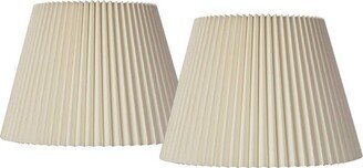 Springcrest Set of 2 Drum Lamp Shades Ivory Knife Pleat Medium 8