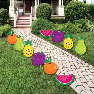 Big Dot Of Happiness Tutti Fruity - Fruit Lawn Decor - Outdoor Frutti Summer Party Yard Decor - 10 Pc