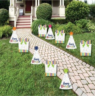 Big Dot Of Happiness Cheerful Happy Birthday - Lawn Decor - Outdoor Birthday Party Yard Decor - 10 Pc