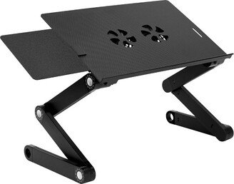 Mount-It! Lightweight Adjustable Laptop Stand with Built-in Cooling Fans and Mouse Pad Tray | Ergonomic & Portable Laptop Stand For Bed, Couch & Table