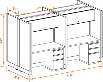 cubicles.com Tall Cubicles 67H 4pack Cluster Unpowered