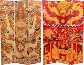 Handmade 6' Dragon of the Red Chamber Double Sided Room Divider