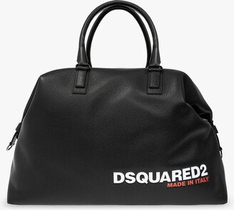 Leather Holdall Bag - Black