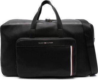 Logo-Lettering Pique-Textured Holdall