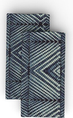 Cloth Napkins: Shibori Boxes - Blue Cloth Napkin, Longleaf Sateen Grand, Blue