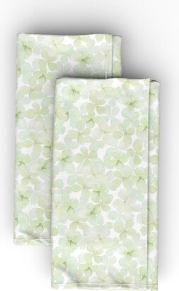 Cloth Napkins: Hydrangea - Green Cloth Napkin, Longleaf Sateen Grand, Green