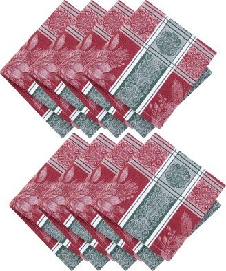 Poinsettia Plaid Jacquard Plaid Napkins, Set of 8, 17