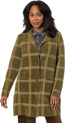 Faux Mink Sweater Car Coat (Chalet Plaid) Women's Coat