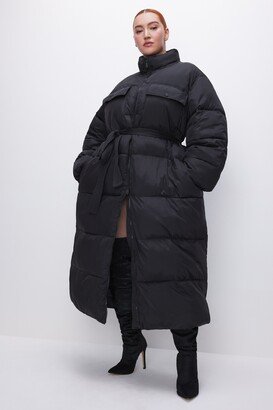 Belted Puffer Coat-AB
