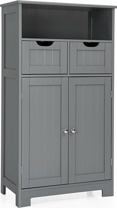 Bathroom Floor Cabinet Wooden Storage Organizer w/Drawer Doors - See Details