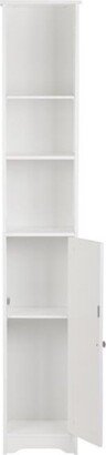 One Door & Three Layers Bathroom Cabinet White - 11.81