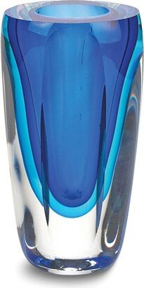 Curata Blue Azure Handcrafted Art Class Vase