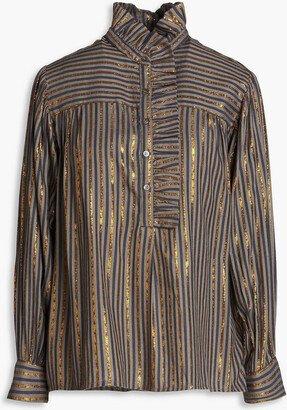 Eddy metallic striped twill blouse