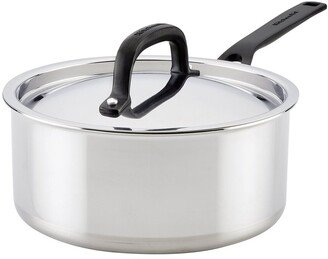 5-Ply Clad Stainless Steel Induction Sauce Pan With Lid