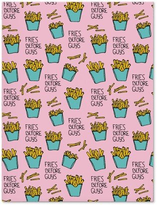 Journals: Fries Before Guys - Pop Art Food - Yellow Mint Pink Journal, Pink