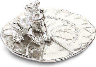 Curata Handcrafted Tarnish-Free Pewter Tiny Gardens One Kiss Can Change Everything Frog Prince Ring Holder