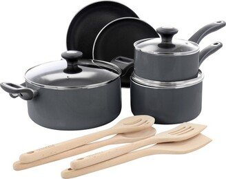 Everyday 12 Piece Aluminum Nonstick Cookware Set in Gray