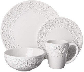 Stylesetter Bianca Round White 16Pc Dinnerware Set