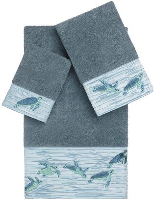 Mia 3-Piece Embellished Towel Set - Teal