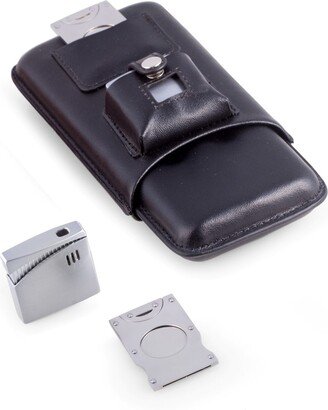 Cigar Accessory Set with Leather Case-AA