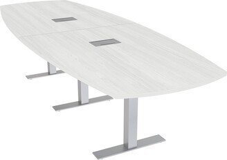 Skutchi Designs, Inc. 10' Modular Arc Boat Conference Table With Metal T-Bases Electric Unit