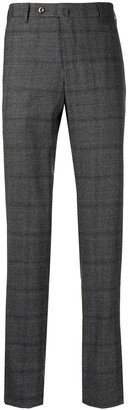 PT Torino Check-Print Slim-Cut Trousers