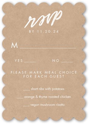 Rsvp Cards: Always Worth It Wedding Response Card, Beige, Signature Smooth Cardstock, Scallop